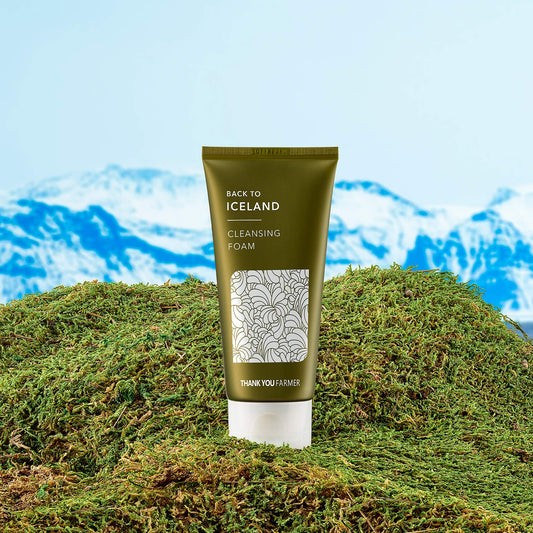 THANKYOU FARMER Back To Iceland Cleansing Foam 4.22 Fl Oz (120ml) - Pore Cleansing, Moisturized-Finish, Mens Face Wash, Face Cleanser, Face Wash For Women, Face Wash For Oily Skin