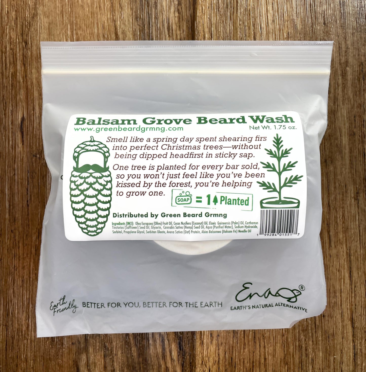 Balsam Grove Beard & Mustache Wash Bar – Natural Solid Shampoo for Men | Travel (1.75 oz)