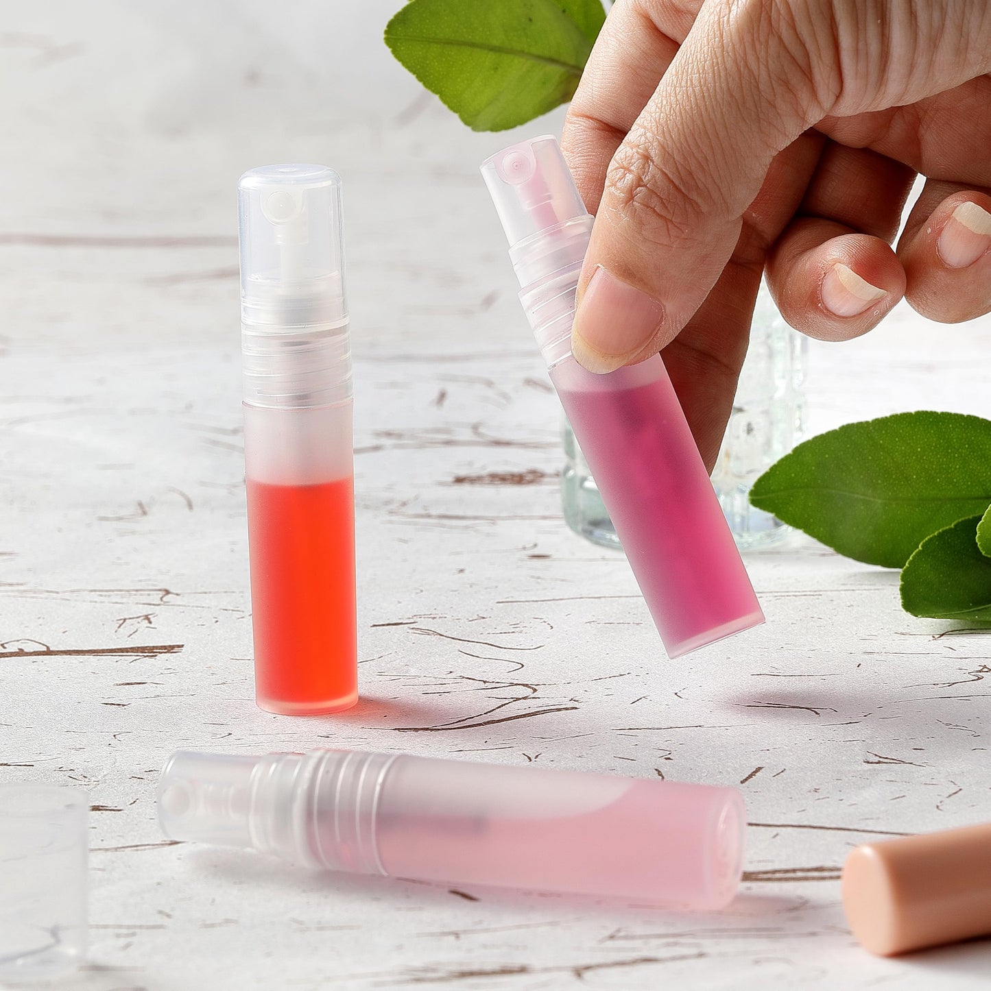 KCKHFA 10 PCS Mini Perfume Travel Spray Bottle Refillable, Plastic Hair Perfume Atomizer for Toner