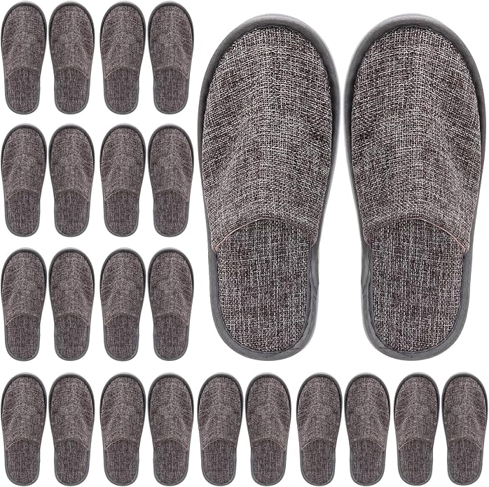 24 Pairs Spa Slippers Flip Flops Disposable Slippers for Hotel Guests Women Men Closed Toe Super Comfort White