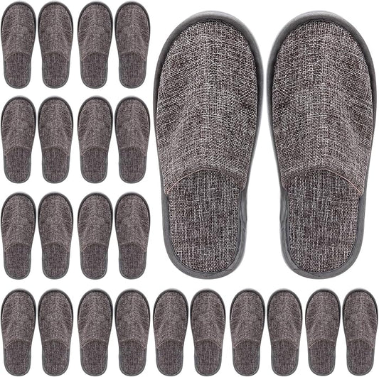 24 Pairs Spa Slippers Flip Flops Disposable Slippers for Hotel Guests Women Men Closed Toe Super Comfort White
