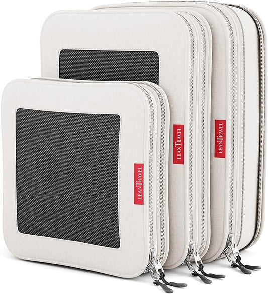 Compression Packing Cubes for Travel Organizers with Double Zipper, LeanTravel