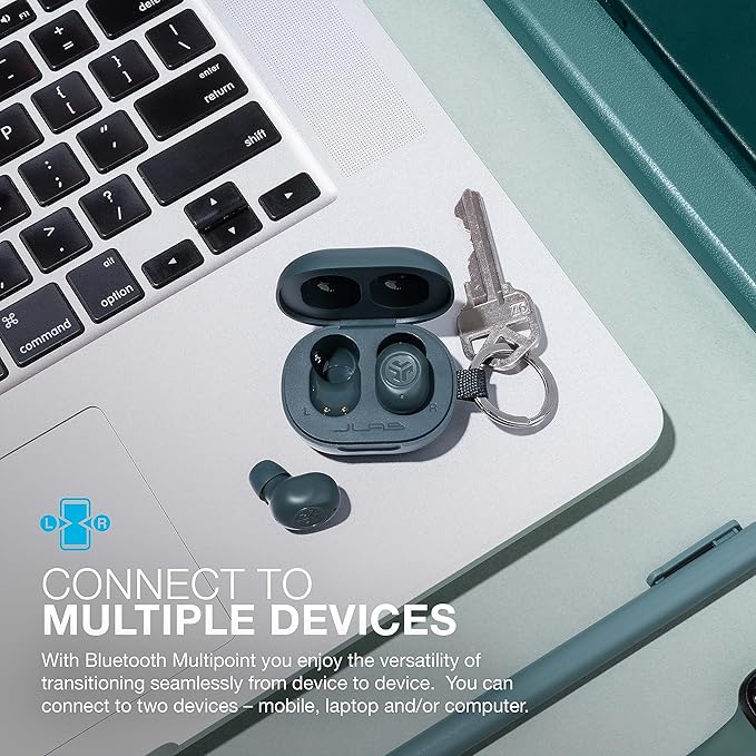 JLab JBuds Mini True Wireless Bluetooth Earbuds + Charging Case, Sage, IP55 Sweat and Dust Proof, Bluetooth Multipoint, Be Aware Audio, 3 EQ Sound Settings, Crystal Clear Calls