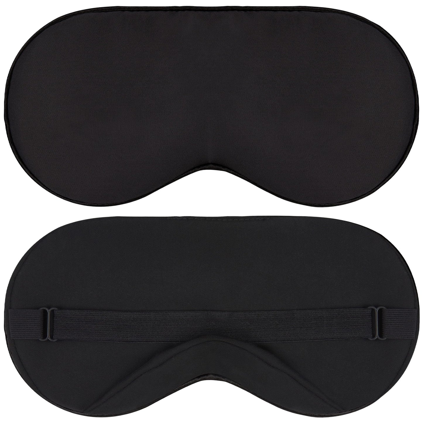 Vegan Silk - Sleep Mask - Black, 100% Tencel - Eye Mask - Blackout Blindfold for Women & Men - Reusable Eye Cover for Travel - Comfortable, Lightweight & Contoured Sleeping Shades
