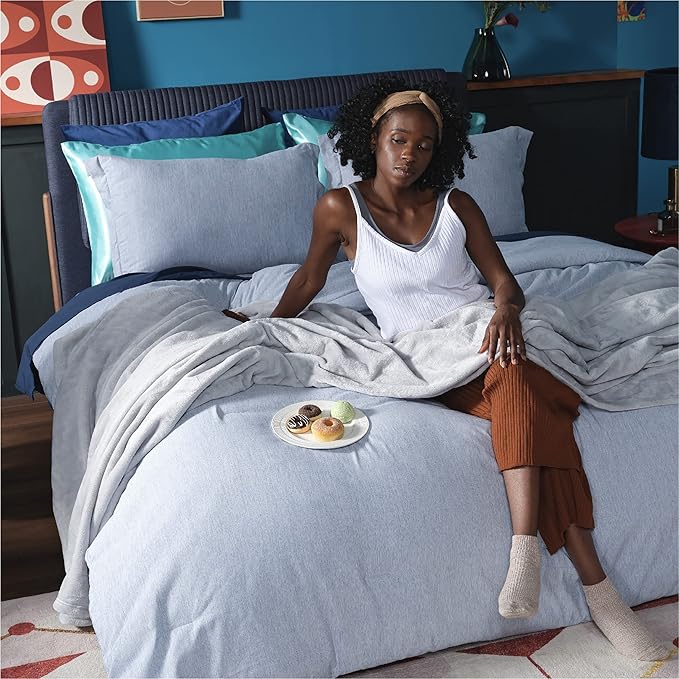 Bedsure GentleSoft Fleece Blankets Queen Size Light Grey - Bed Blanket Soft Lightweight Plush Fuzzy Cozy Luxury Microfiber, 90x90 inches