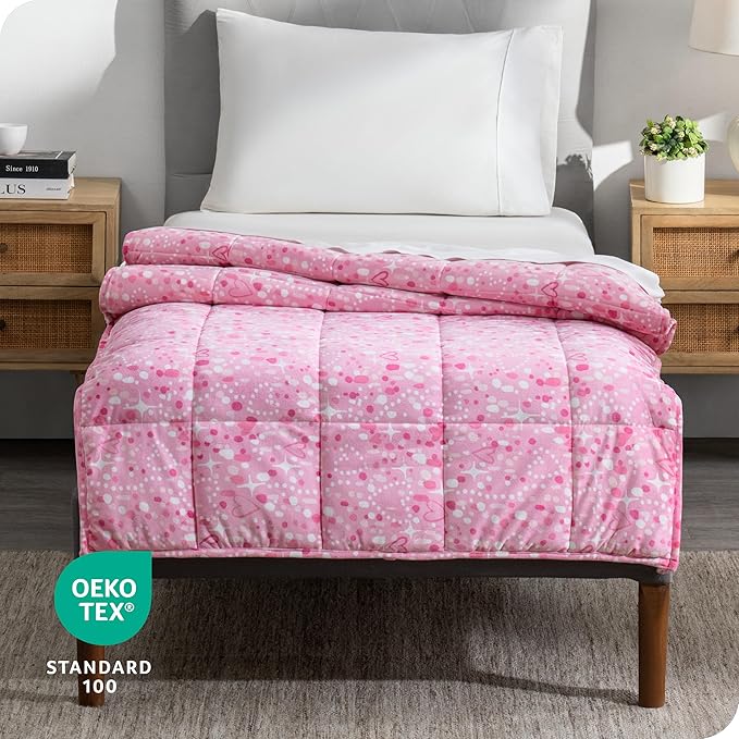 Bare Home Weighted Blanket Twin or Full Size 10lb (40" x 60") - Minky Fleece - Premium Heavy Blanket Nontoxic Glass Beads (Princess, 40"x60")