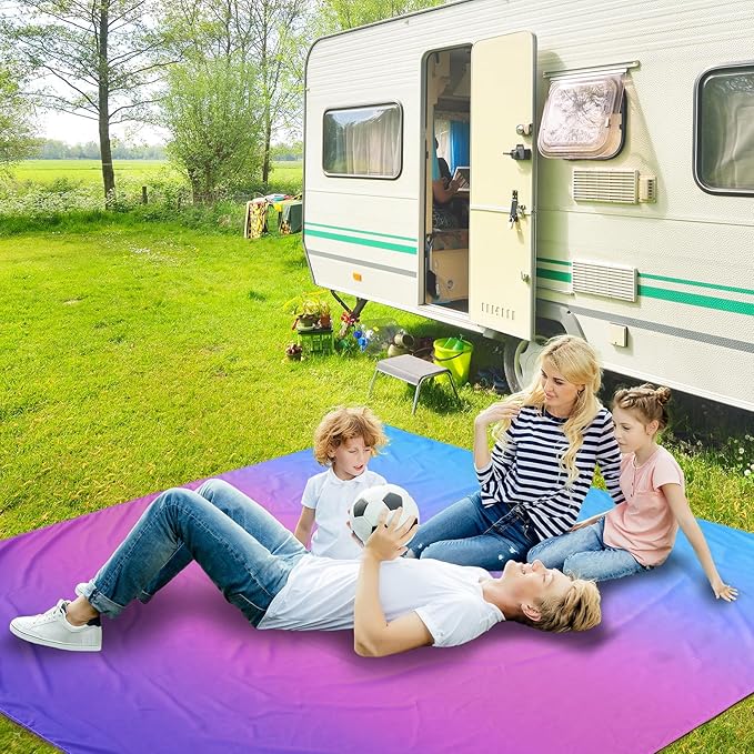 AISPARKY Beach Blanket Waterproof Sandproof Extra Large Beach Mat 79" X 83"/120"x108" for 2-8 Adults Quick Drying Durable Outdoor Picnic Mat for Travel, Camping, Hiking