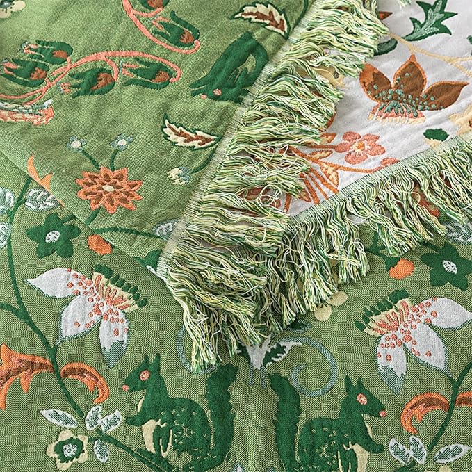 100% Boho Throw Blankets for Bed, Woven Blanket for All Season, Reversible Cozy 90"x98" Premium Soft Decorative Blankets for Couch Sofa Picnic Travel