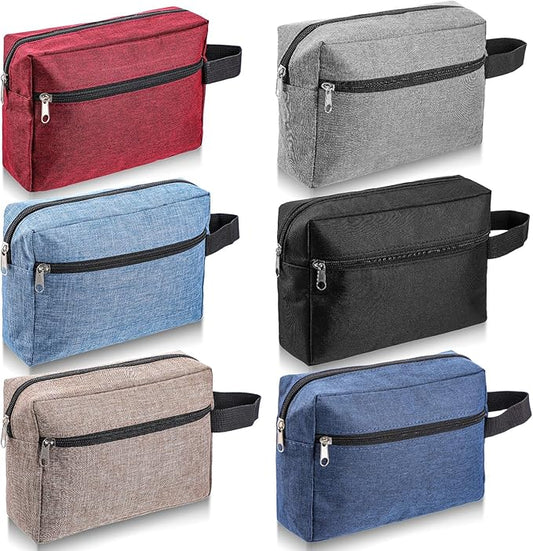 6 PCS Travel Toiletry Bag for Women and Men, Travel Pouch, Large Shaving Bag, Portable Grooming Bag, Foldable Storage Bags with Handle for Cosmetics Toiletries Tools, 6 Colors