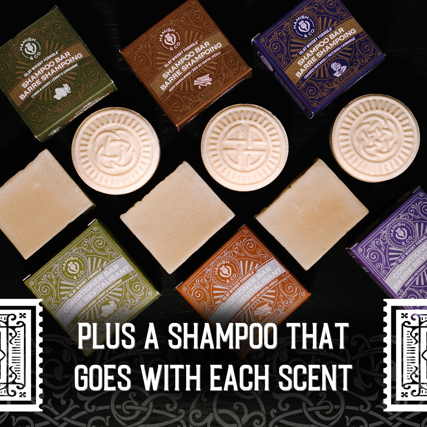 Hamish & Co. Conditioner Bar - Aged Sandalwood - Conditioner for Men - Handcrafted with Scottish Islay and Whiskey Infused - Made from Natural Ingredients - Sulfate, Paraben, Cruelty, and Plastic-Free