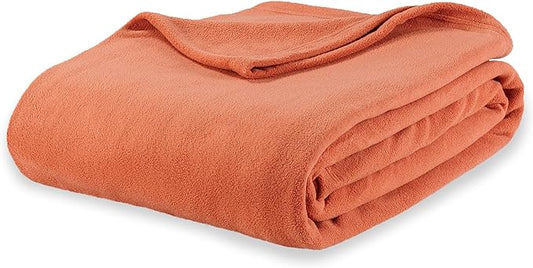 Berkshire Blanket Microfleece Throw Size Bed Throw Blanket Amberglow Orange,Lightweight Soft Breathable Plush Micro Fleece Throw Blanket for Travel,Bed and Couch,50x60 Inches