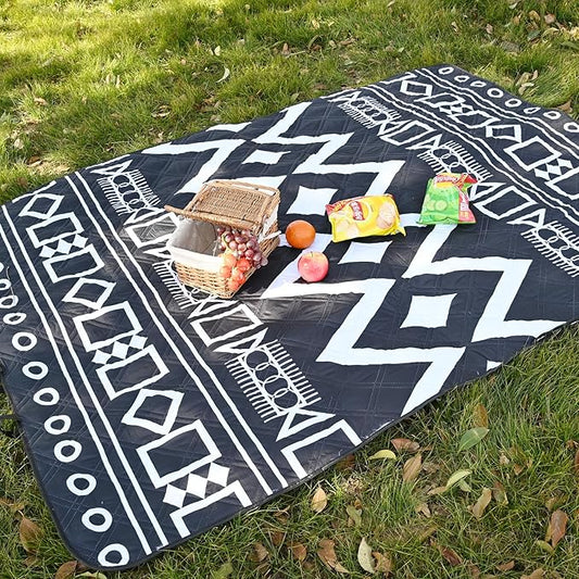 80"x60" Waterproof Picnic Blanket Large Outdoor Camping Blanket Foldable Picnic Camping Blanket Thicker Machine Washable Picnic Mat Portable Wearable for Picnics, Camping