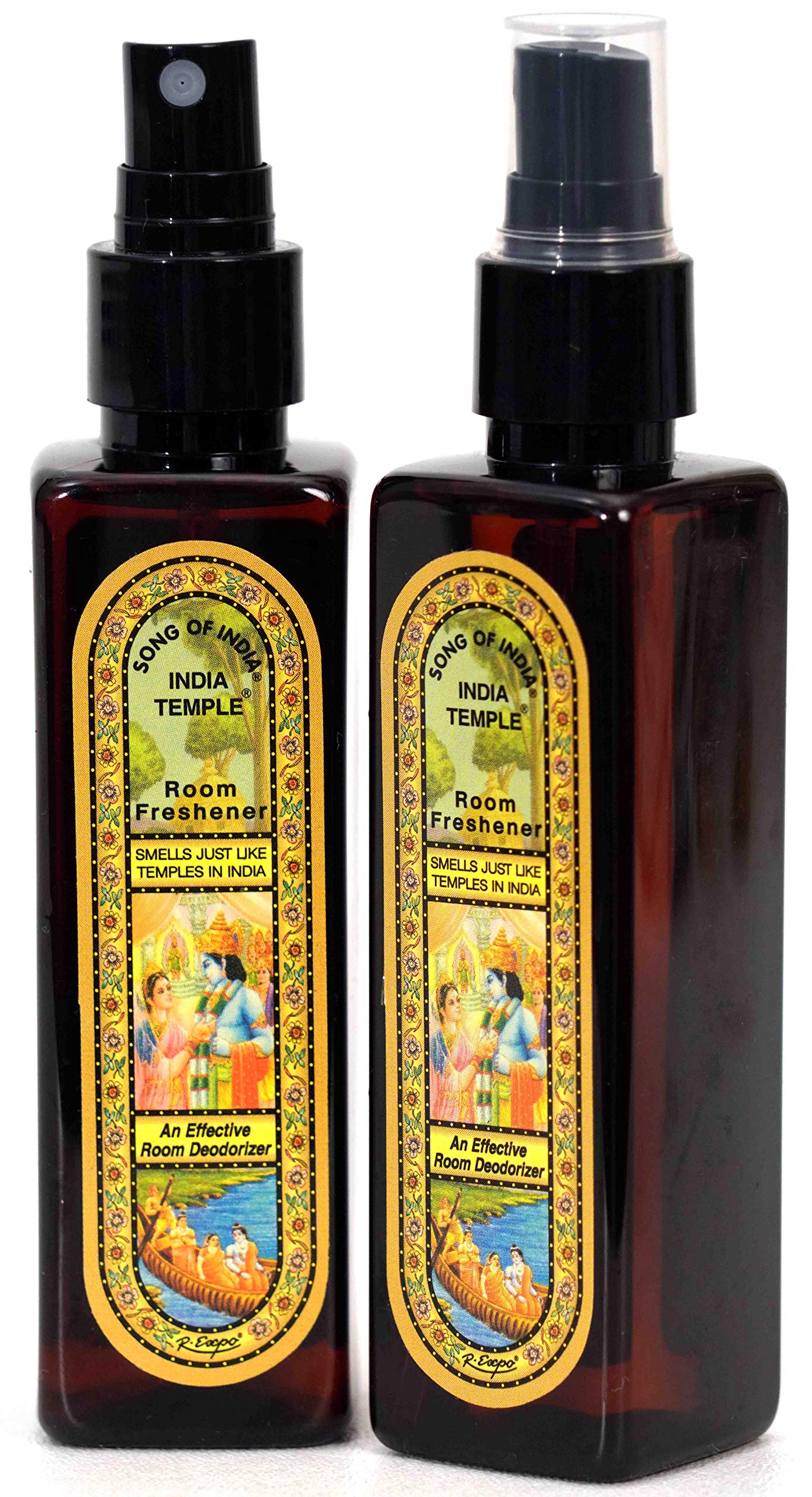 Song of India - India Temple Room Freshener Spray - A two Bottle Set 100ml or 3.38 oz. Each
