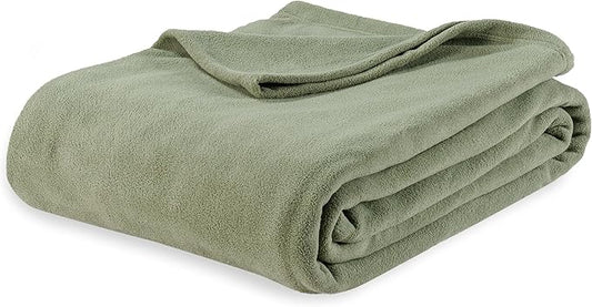 Berkshire Blanket Microfleece Throw Size Bed Throw Blanket Dark Sage Green,Lightweight Soft Breathable Plush Micro Fleece Throw Blanket for Travel,Bed and Couch,50x60 Inches