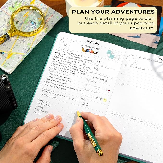 Clever Fox Bucket List Journal – Inspirational Book for Memories & Adventures – Motivational Bucket List Notebook for Couples, A5 (Turquoise)