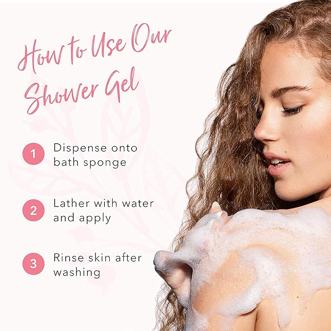 100% PURE French Lavender Shower Gel Natural Foaming & Hydrating Body Wash - Deeply Moisturizing Gentle Soap Cleanser for All Skin Types, Even Sensitive - Gluten-Free - 8 Fl Oz