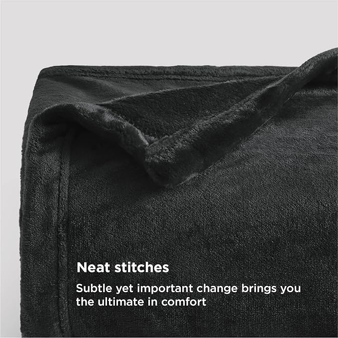 Bedsure GentleSoft Twin XL Fleece Blanket Dorm Bedding - Lightweight Soft Cozy Blankets for Bed, Sofa, Couch, Travel, Camping, Black, 66"x90"