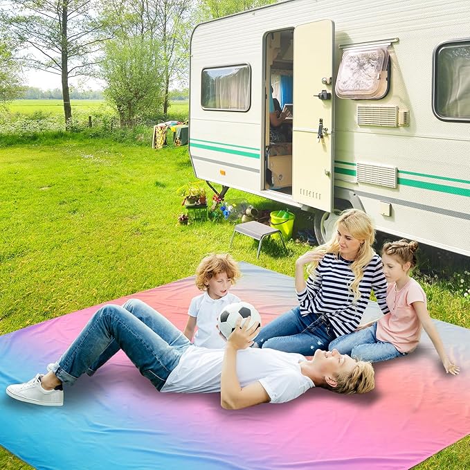 AISPARKY Beach Blanket Waterproof Sandproof Extra Large Beach Mat 79" X 83"/120"x108" for 2-8 Adults Quick Drying Durable Outdoor Picnic Mat for Travel, Camping, Hiking