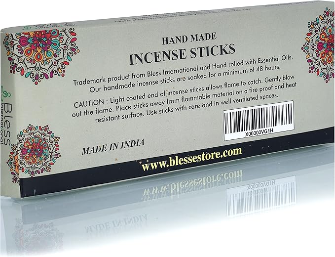 Bless-White-Sage 100%-Natural-Handmade-Hand-Dipped-Incense-Sticks Organic-Chemicals-Charcoal-Free Purification-Relaxation-Positivity-Yoga-Meditation Best-Woods-Scent (100 Sticks (5.25 OZ))