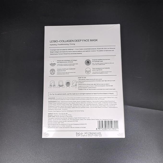 Bio-Collagen Overnight Mask, 4 Pack Facial Collagen Lifting Hydrogel Masks, Pore Minimizing, Reduce Wrinkles, Overnight Hydrating,Enhanced Skin Elasticity, Korean Skincare Masks Get Glass Skin