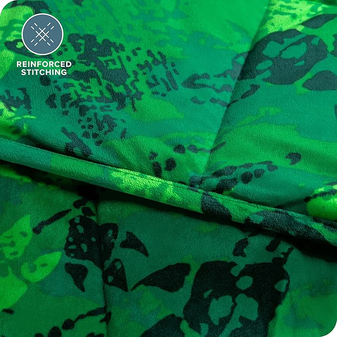 Bare Home Weighted Blanket Twin or Full Size 10lb (40" x 60") - Minky Fleece - Premium Heavy Blanket Nontoxic Glass Beads (Dinosaur, 40"x60")