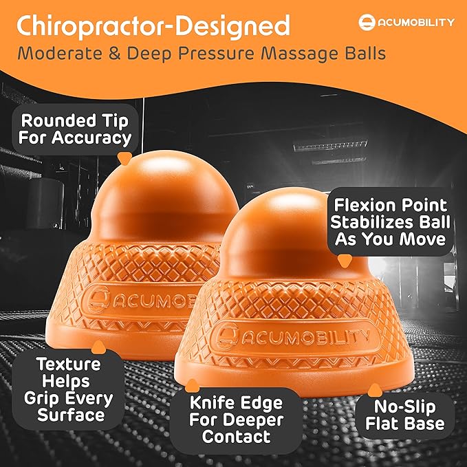 Acumobility Massage Ball Roller 2 Pack - Trigger Point - Massage Balls Massage Roller Ball - Foot Massage Ball - Physical Therapy Ball