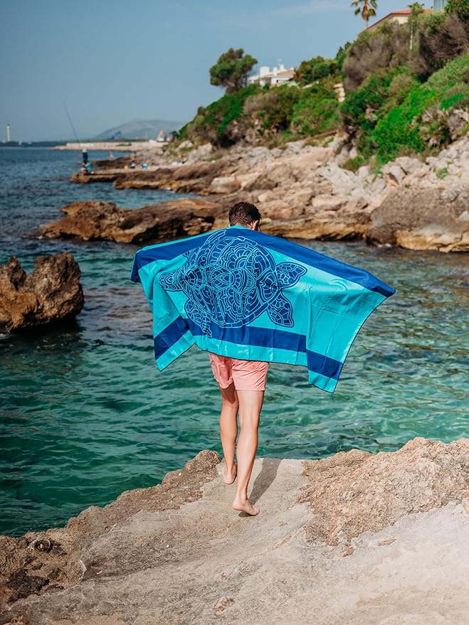 4Monster Microfiber Beach Towel Quick Dry,Super Absorbent Lightweight Travel Towel for Swimmers, Sand Free Camping Towel, Beach Towels for Pool,Swim,Water Sports,Yoga