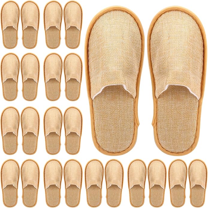 24 Pairs Spa Slippers Flip Flops Disposable Slippers for Hotel Guests Women Men Closed Toe Super Comfort White