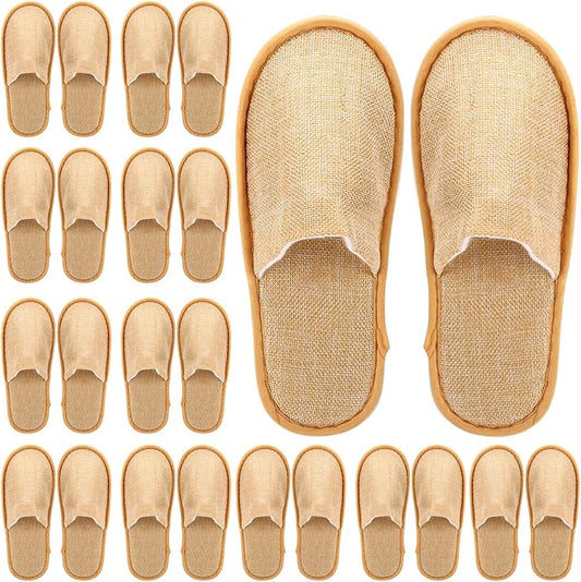 24 Pairs Spa Slippers Flip Flops Disposable Slippers for Hotel Guests Women Men Closed Toe Super Comfort White