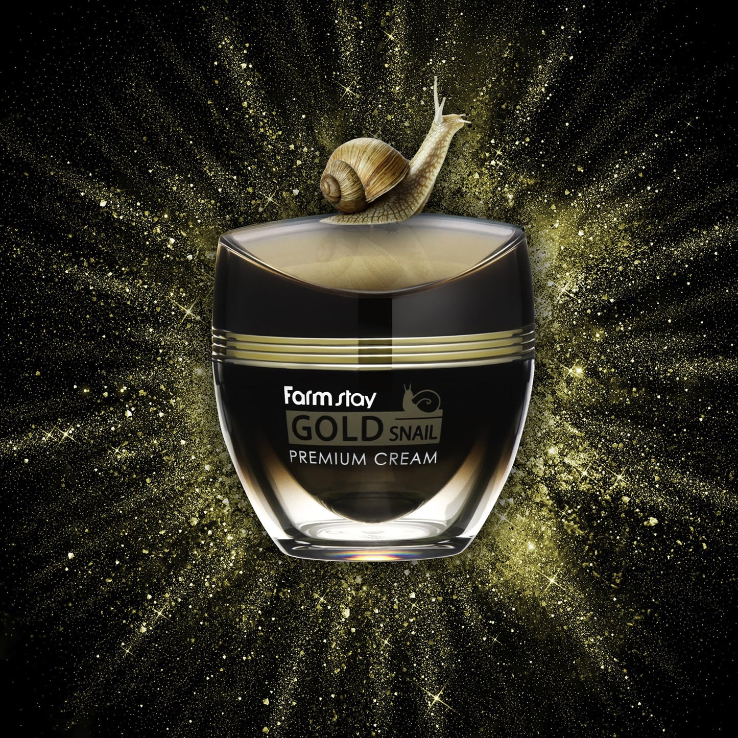 FARMSTAY Gold Snail Premium Cream - Snail Mucin Cream Infused with Gold - Hydrates and Firms Tired Skin - Fights Wrinkles and Fine Lines - 1.69 oz