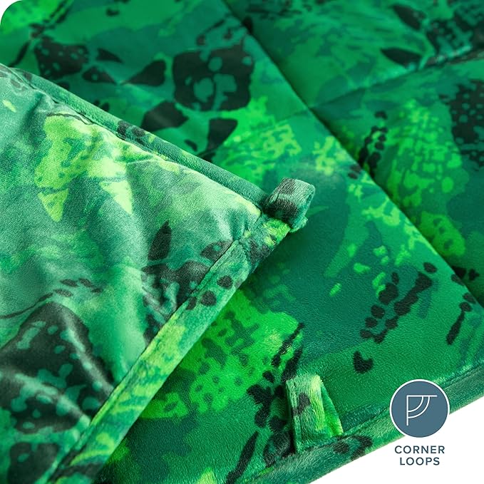 Bare Home Weighted Blanket Twin or Full Size 10lb (40" x 60") - Minky Fleece - Premium Heavy Blanket Nontoxic Glass Beads (Dinosaur, 40"x60")