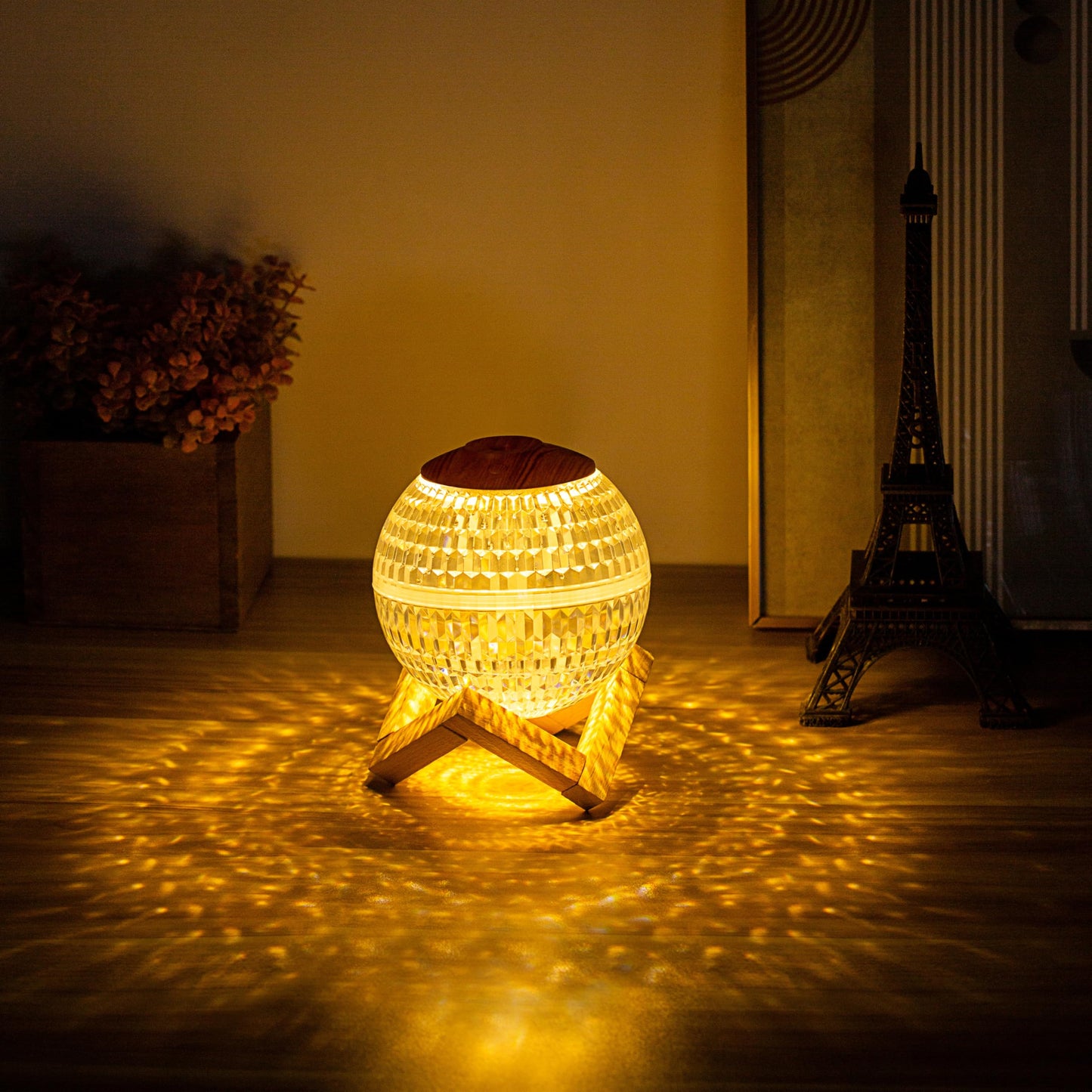 New Home Bedroom Crystal Ball Humidifier Planet Desktop Colorful Atmosphere Light Night Light