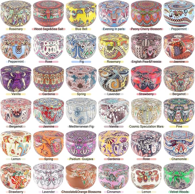 Scented Candles Gifts Set of 36, 2.5 oz Soy Wax Aromatherapy Travel Tin Jar Candles for Family,Colleagues,Friends, Teachers,Thank You Gifts