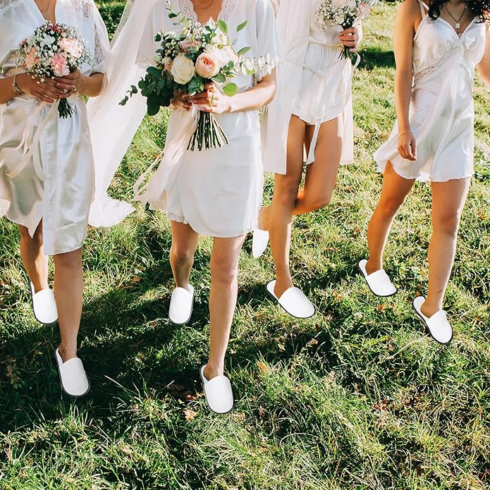 JaGely 120 Pairs Bulk Disposable Slippers Non Slip Hotel Spa Slippers Fluffy Closed Toe for Home Indoor Wedding Travel Party Guests Men Women