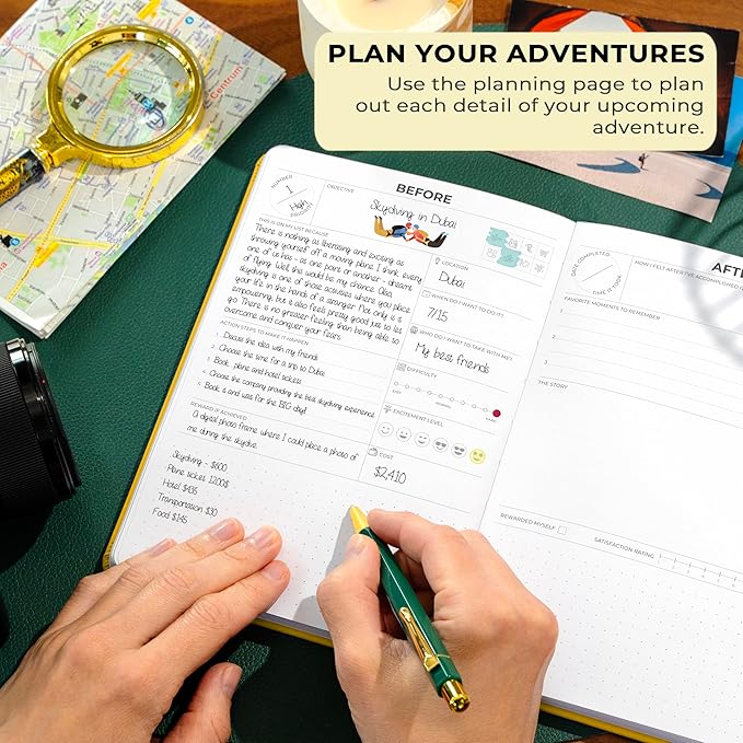 Clever Fox Bucket List Journal – Inspirational Book for Memories & Adventures – Motivational Bucket List Notebook for Couples, A5 (Amber Yellow)