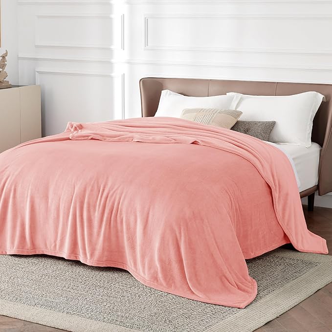 Bedsure GentleSoft Fleece King Size Blankets for Bed Pink - Soft Lightweight Plush Cozy Fuzzy Luxury Microfiber, 108x90 inches