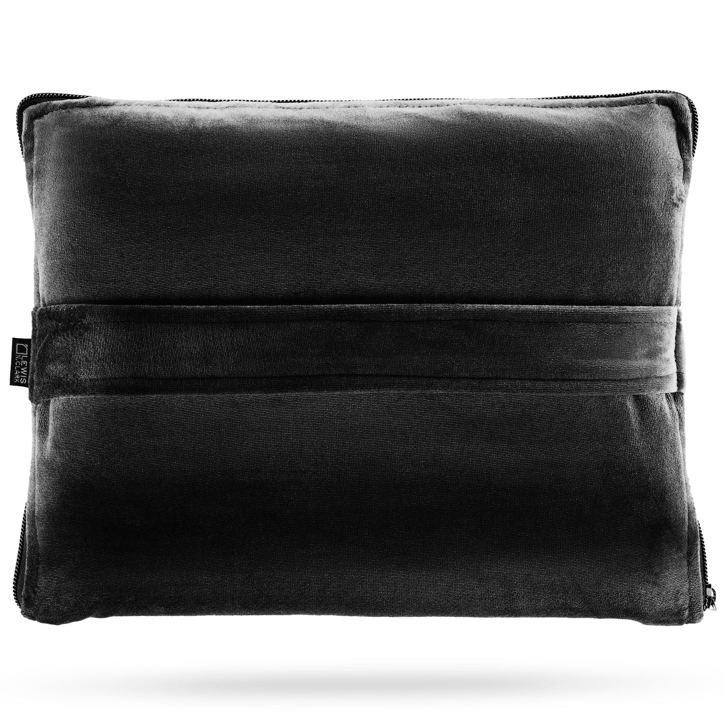 Lewis N. Clark Ultimate Comfort Set + Portable Travel Kit for Airplane, Includes Inflatable Pillow + Zippered Carrying Case, Cozy Fleece Blanket, Eye Mask for Sleeping & Foam Ear Plugs, Black