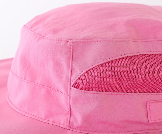 Connectyle Women's UPF 50+ Safari Sun Hat Breathable UV Protection Fishing Hat (Hot Pink)