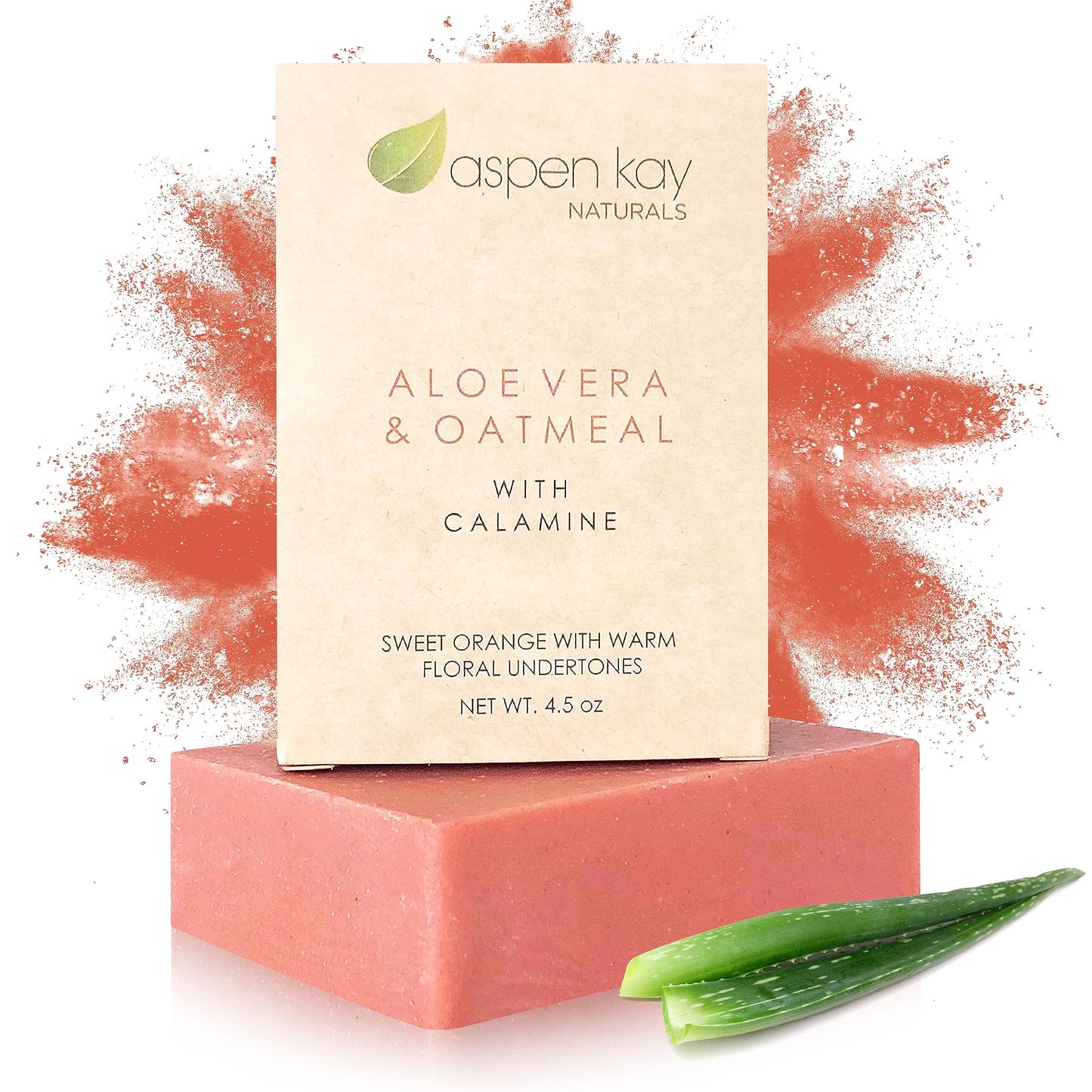 Aloe Vera & Oatmeal Soap Bar with Calamine, Natural & Organic Ingredients - Organic Aloe Vera & Colloidal Oats. Face & Body - for Men, Women & Teens. Gentle Body Wash. 4.5 oz Bar