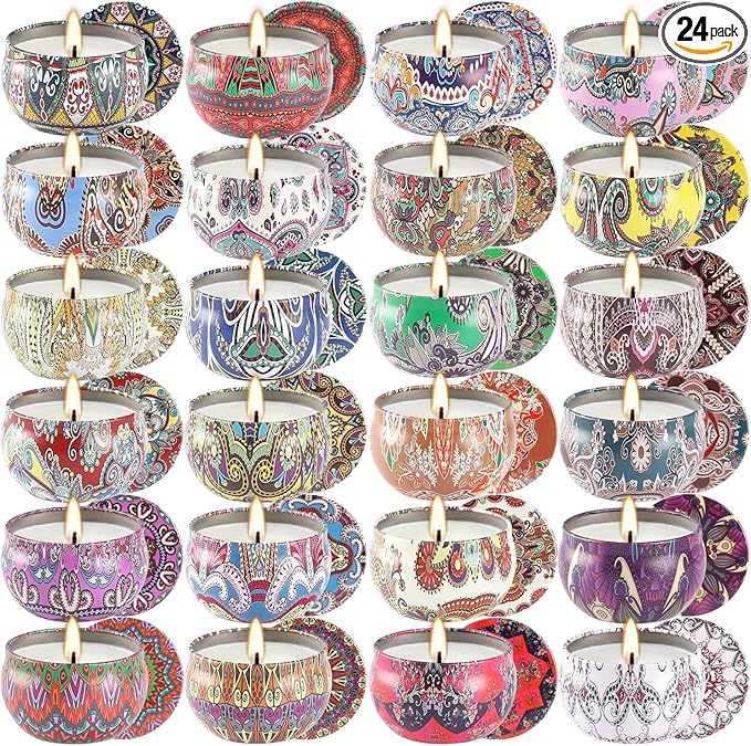 24 Pack Scented Candles Gift Set for Women, 2.5 oz Aromatherapy Candle Gift Sets for Mom,Soy Candle Set for Mother, Women, Friends and Coworkers