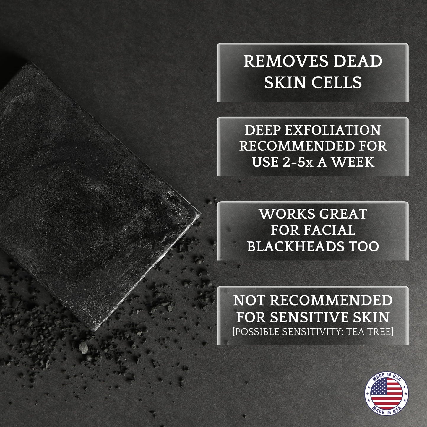 Bacne Bar: All Natural Body Acne Soap with Charcoal, Pumice, Tea Tree Oil & Vitamin E for a Deep Exfoliation Back Acne Treatment, Not for Sensitive Skin