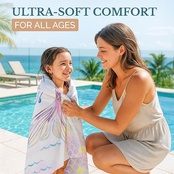 Casa Platino Quick Dry Beach Towel 2 Pack – Extra Large 32"x71" Lightweight Travel Towels, Sand Free & Compact, Ideal for Pool, Camping & Beach Adventures – Summer Essential – Maldives