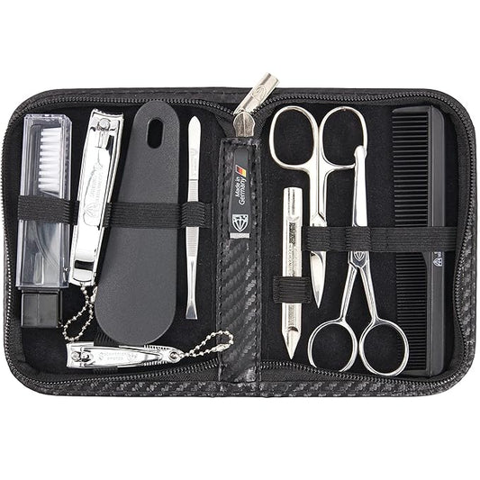 3 Swords Germany - brand quality 10 piece manicure pedicure grooming kit set fashion leather case in gift box, travel setMade by 3 Swords