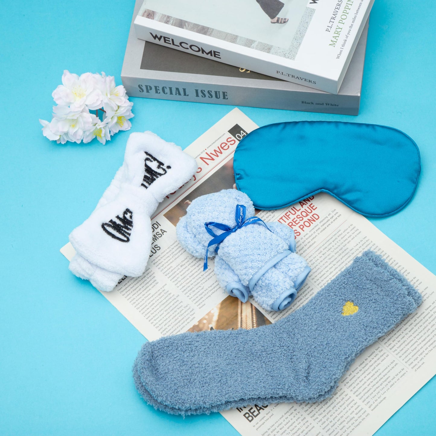 Birthday Gifts for Women,Blue Gift Basket for Women Friendship Gift Set Unique Gift Ideas Box for Best Friend Mom Sister Girlfriend Birthday Presents