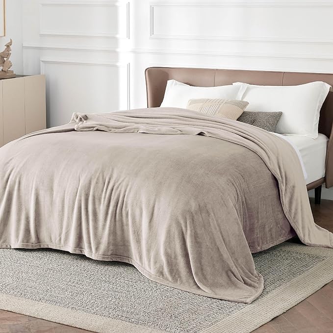 Bedsure GentleSoft Fleece King Size Blankets for Bed Oxford Tan - Soft Lightweight Plush Cozy Fuzzy Luxury Microfiber, 108x90 inches