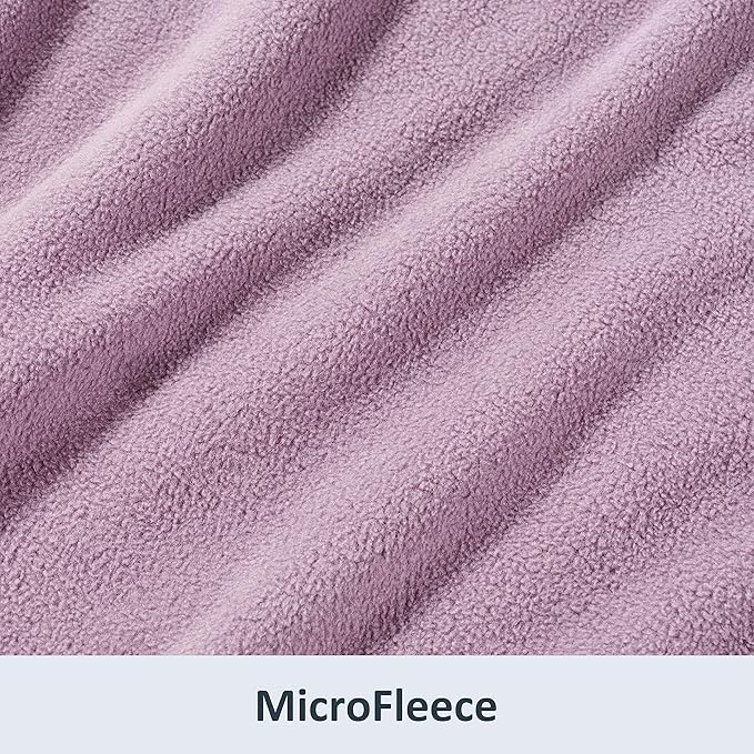 Berkshire Blanket Microfleece Queen Size Bed Blanket Lavender, Lightweight Soft Breathable Plush Micro Fleece Blanket for Bed Couch Sofa, 90x90 Inches