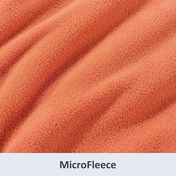Berkshire Blanket Microfleece Throw Size Bed Throw Blanket Amberglow Orange,Lightweight Soft Breathable Plush Micro Fleece Throw Blanket for Travel,Bed and Couch,50x60 Inches