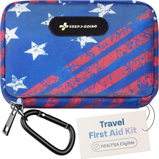 KeepGoing Travel First Aid Kit for Car, Home, Hiking, Camping and Outdoor Emergencies - First Aid Kit Travel Size TSA-Approved