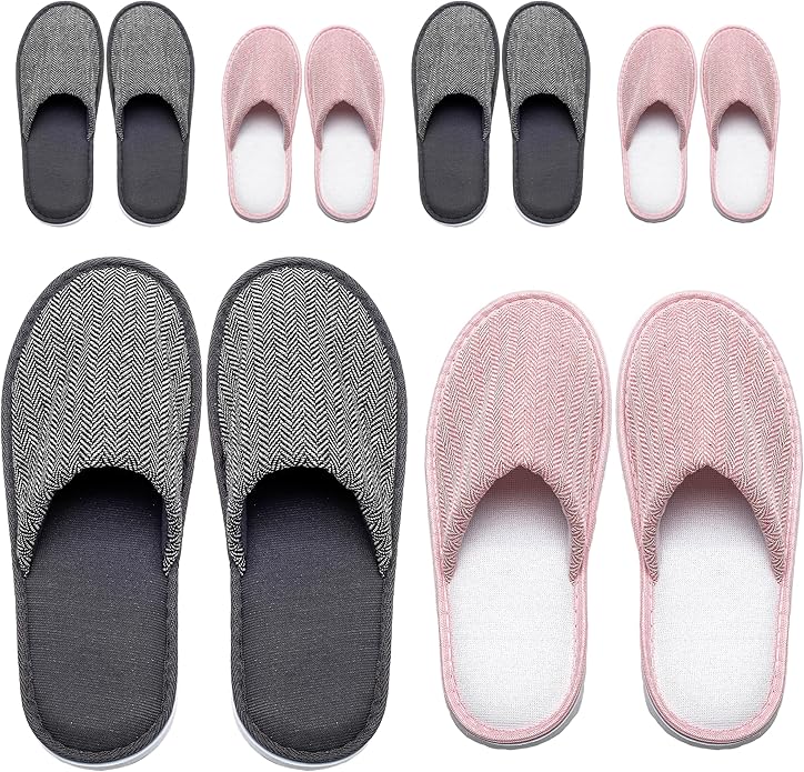6-10 Pairs Spa Slippers, Non Slip Disposable Slippers For Guest, Washable Reusable, Which Can Be Used As Women Men, House, Indoor, Bathroom, Bedroom, Hotel, Bride Slippers