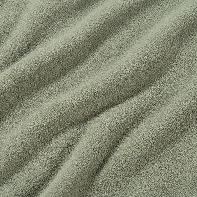 Berkshire Blanket Microfleece Twin Size Bed Blanket Dark Sage Green,Lightweight Soft Breathable Plush Micro Fleece Blanket for Bed Couch Sofa,60x92 Inches